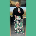 ROCKTHOSECURVES CHAIN PRINT ELASTIC WAIST PALAZZO TROUSERS - FullFab