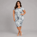 Tie Dye Short Sleeve Stretchy T-Shirt Dress - FullFab